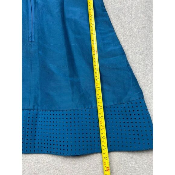 J.Crew Perforated Fit & Flare Silk Blend Dress Wmn Sz 10 Minimalist Simple MCM - Picture 8 of 12